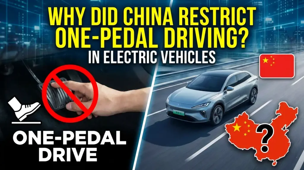 China’s GB 21670–2025 standard limits one-pedal driving as a default feature in electric vehicles to improve road safety while preserving the benefits of regenerative braking.