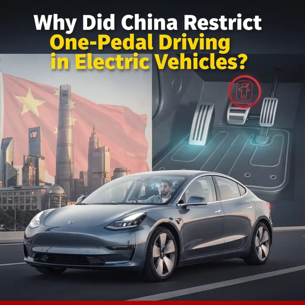 China’s GB 21670–2025 standard limits one-pedal driving as a default feature in electric vehicles to improve road safety while preserving the benefits of regenerative braking.